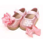 Mooshu Trainers Squeakers Princess Bow Pink Sparkle Shoes - 2 Styles in 1